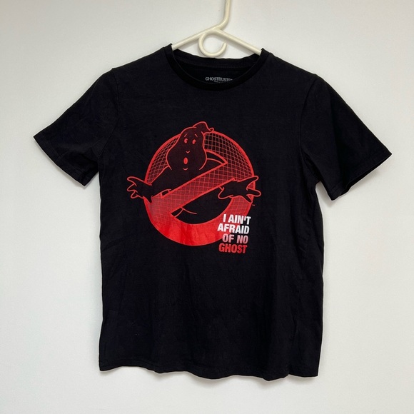 GHOST BUSTERS 2022 “I ain’t afraid of no ghost” Back Red Classic Logo T-shirt - Picture 1 of 5